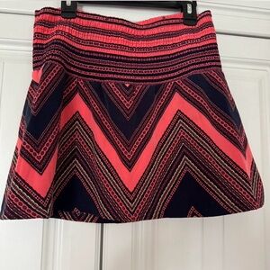 Pink and Navy Chevron Women's Skirt